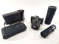VTG Polaroid Land Camera, Pocket Kodak, & Lens