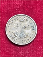 1940 Newfoundland coin one cent