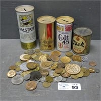 Advertising Beer Cans & Foreign Coins