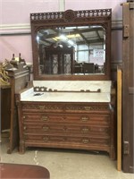 Antique Dry Sink Vanity Dresser with Mirror