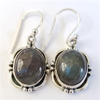 $220 Silver Labradorite Earrings