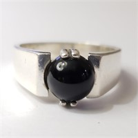 $160 Silver Black Onyx Ring