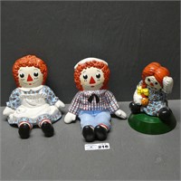 Ceramic Raggedy Ann and Andy Figurines