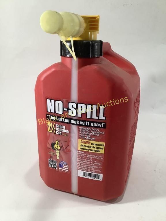 No-Spill 2-1/2 Gallon Plastic Gas Can