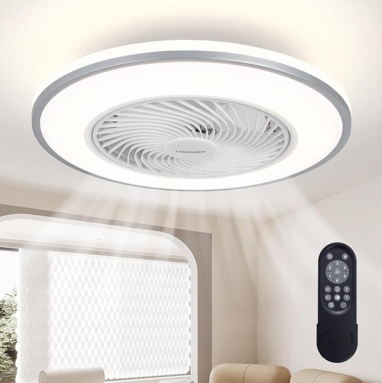 20'  20' Ceiling Fans with Lights  Low Profile  6-