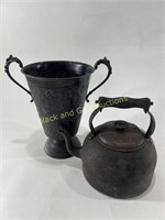 Vintage Tin Urn Vase & Calphalon Pot