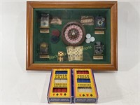 Vintage Framed Casino Games & Old Poker Chips