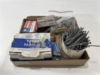 Assortment of Nails, Staples, Screws, & Fixtures