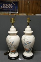 Porcelain Japanese Ginger Jar Style Table Lamp