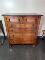 Antique 6 Drawer Hardwood Dresser