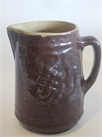 VTG 1930'S POTTERY PITCHER WITH HANDLE-8 INCHES