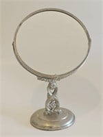 VTG SILVER PLATED VANITY MIRROR-TWO SIDED MAGNAFIE