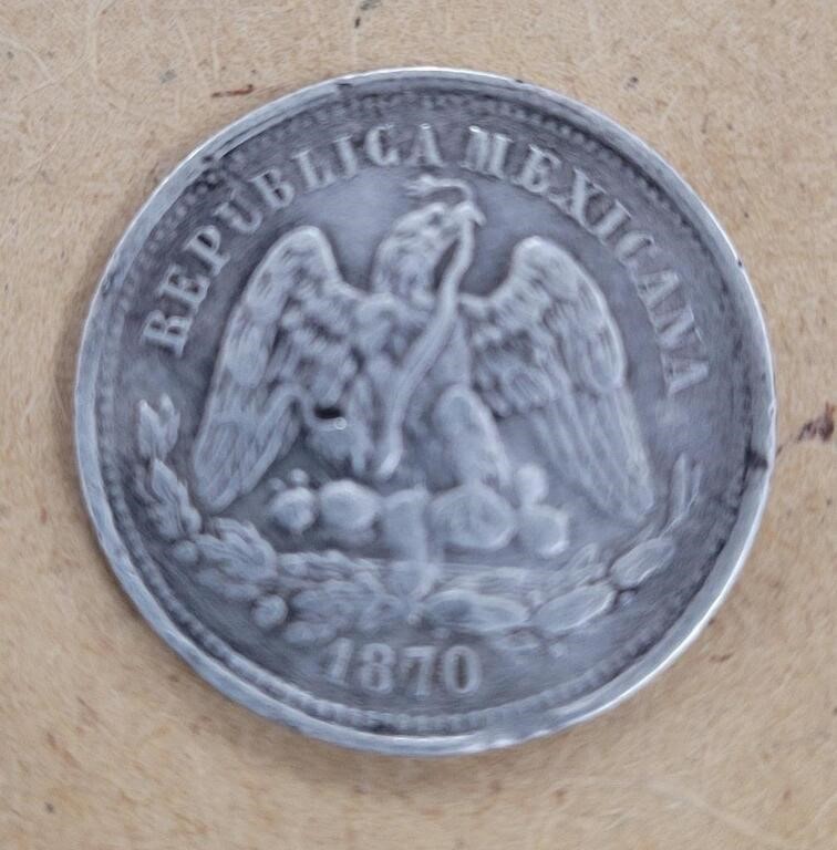 Silver Coin - 1870 Mexico 25 Centavos