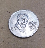 Silver Coin - Mexico 1975 20c Centavos