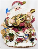 Santa with Guitar Cookie Jar 10.5"