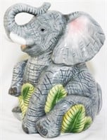 Ceramic elephant cookie jar, 10"