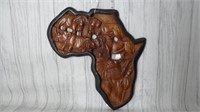 Vintage Hand Carved Ebony Wood Continent of Africa