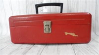 Vintage Red Metal Fishing Tackle Box