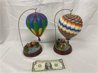 Two Hot Air Baloon Collectible Figurines