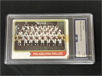 Graded 1974 Phillies Topps Team  Baseball Card