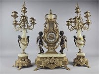 Franz Hermle Imperial Cherub Clock & Candelabras
