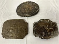 3 Collectible Belt Buckles Inc. American Exp.