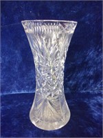Lg Heavy Cut Crystal Flower Vase