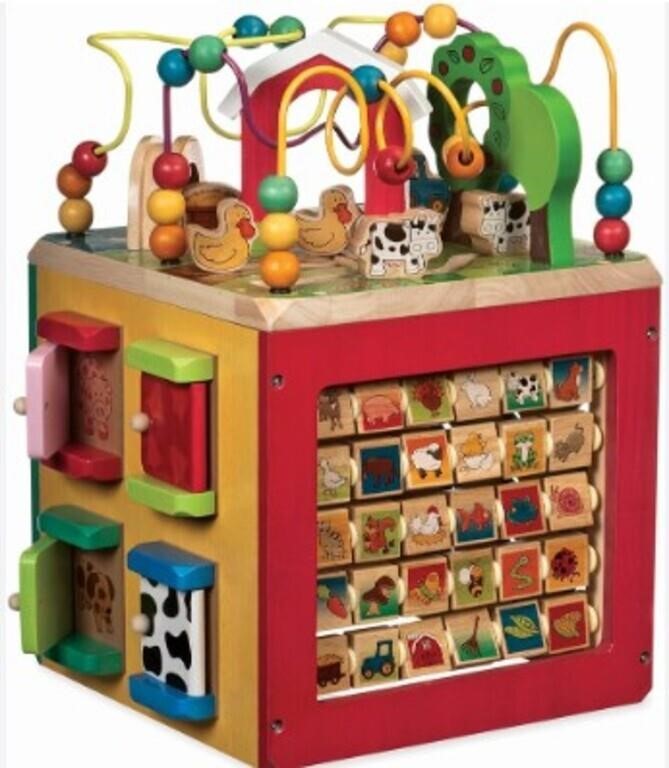 Battat – Wooden Activity Cube – Discover Farm