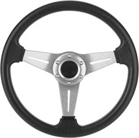 New $52---14in Steering Wheel (Silver/Black)