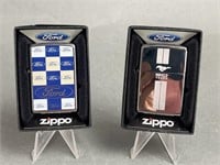2 Ford Zippo Lighters boxes