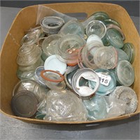 Lot of Glass Mason Jar Caps