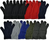 Winter Magic Gloves, 12 Pairs Stretchy Warm Knit