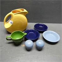 Fiestaware Water Pitcher, S&P Shakers, Bowls
