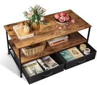 Wlive Coffee Table With Storage Drawers And Open