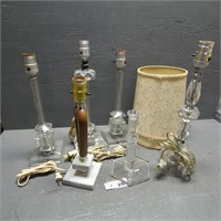 Assorted Glass Dresser Lamps