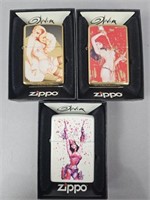 3 Zippo Olivia De Berardinis Lighters