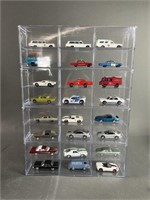36 Die Cast Cars in Display Case