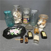 Box Lot of Assorted Jars & Medicine Bottles