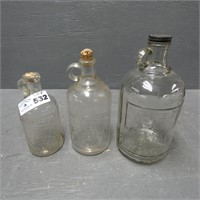 (3) Nice Early White House Vinegar Bottles