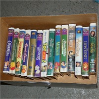 Box Lot of Disney VHS Tapes