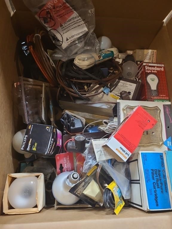Light Bulbs, Cords & other Electrical items