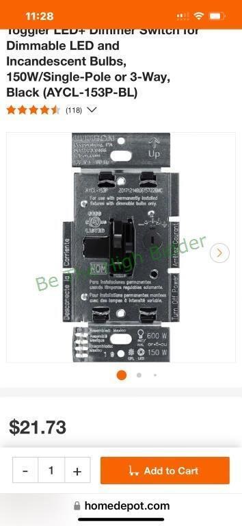 Toggle dimmer switch
