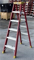 Louisville Red 6ft Ladder, 300 lb Load Capacity.