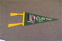Vintage 1950's Clayton New York Pennant Souvenir