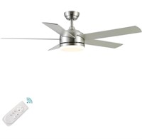 $140 YUHAO 52 “ Brushed Nickel Ceiling Fan/Lights