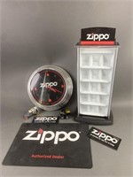 Zippo Display Case, Clock & More