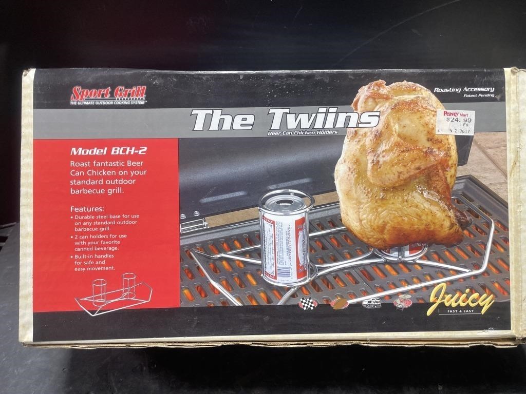 Sport Grill The Twins Beer Can Chicken Holders.