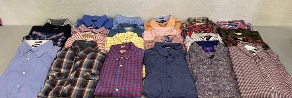 24 Men's Button Up Shirts Size Large & XL