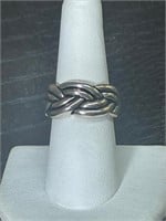SILVER ROPE RING