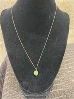 14K GOLD CHAIN WITH JADE ROSE PENDANT
